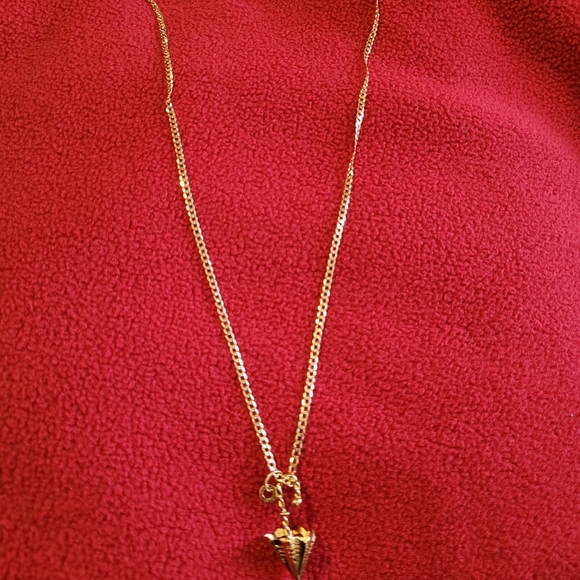 18k solid yellow gold necklace with umbrella pendant. - Picture 3 of 4